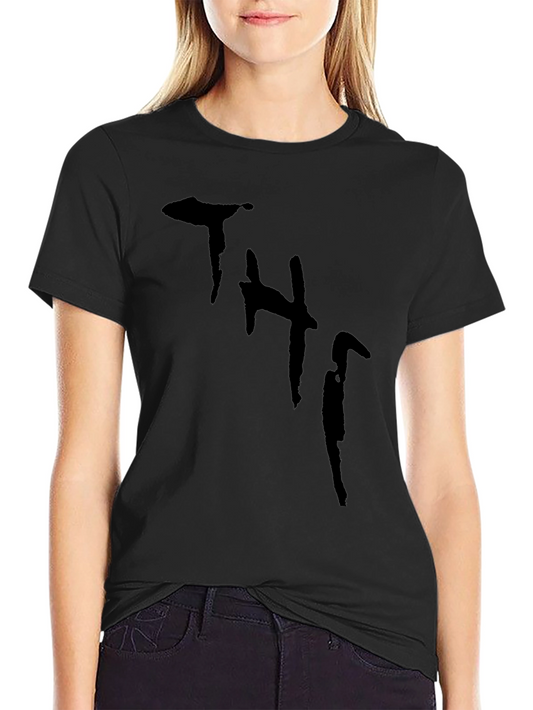 Black T-Shirt with Unique Abstract Print