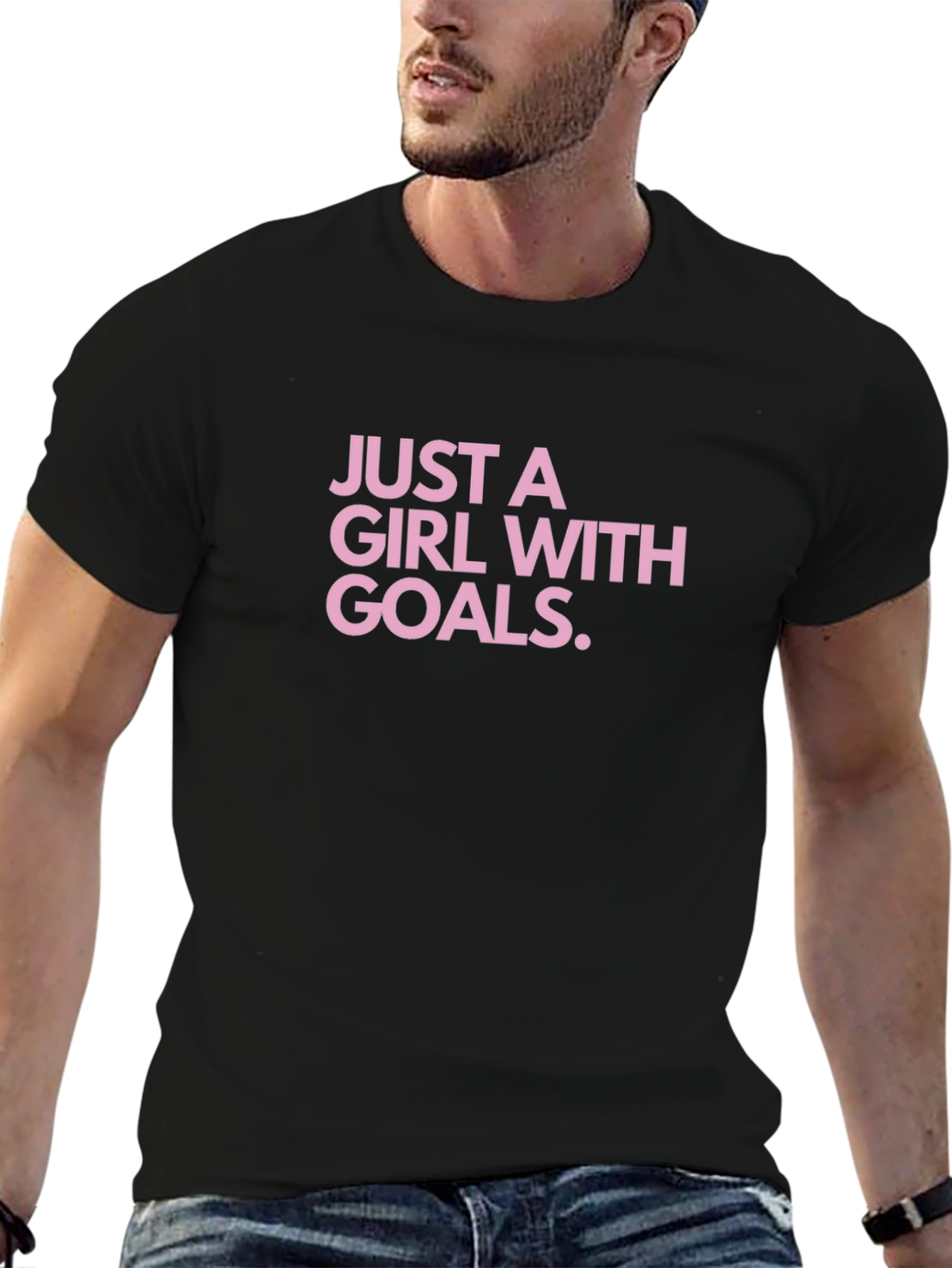 Just A Girl With Goals Black T-Shirt