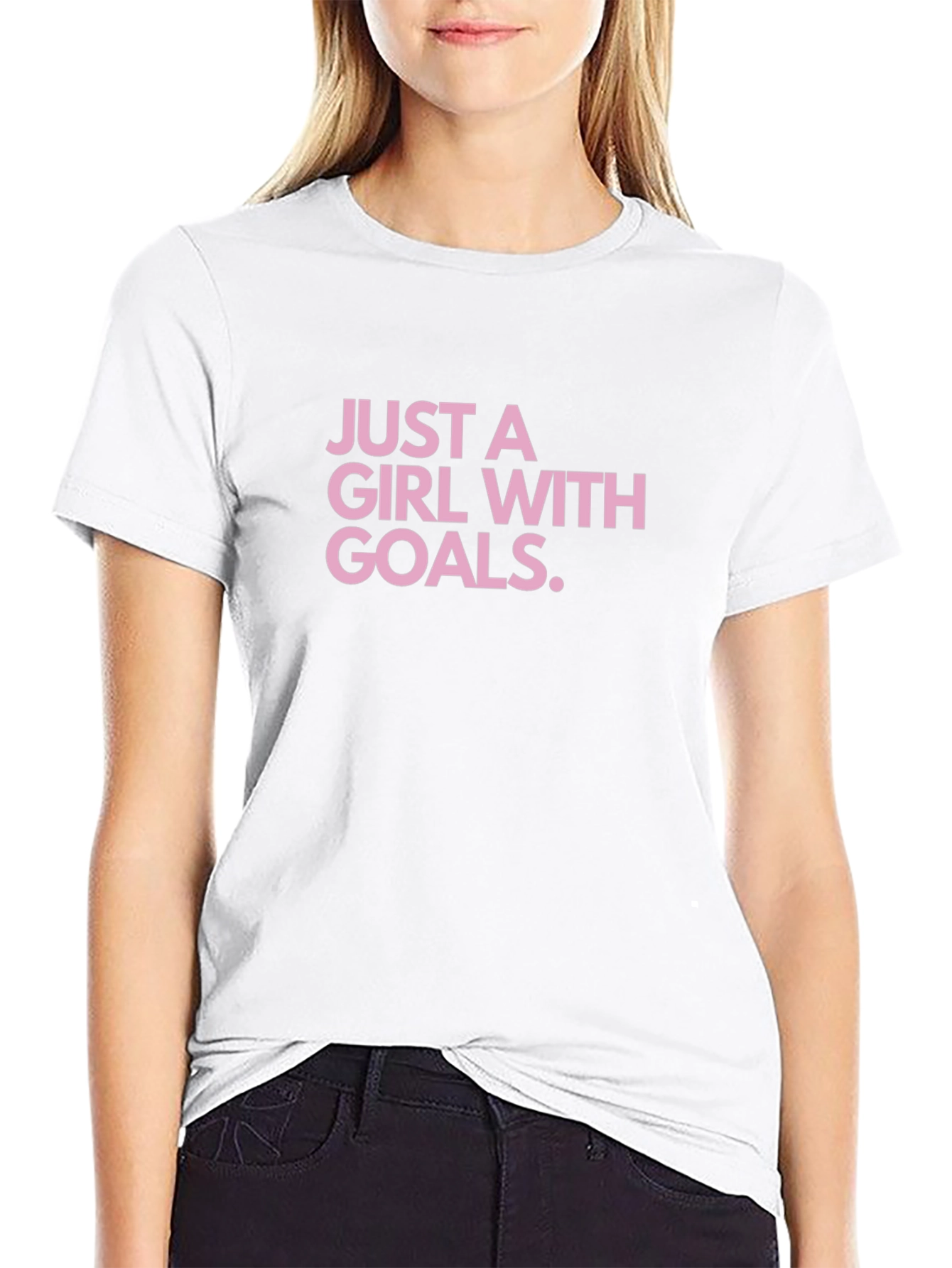 Just A Girl With Goals Black T-Shirt