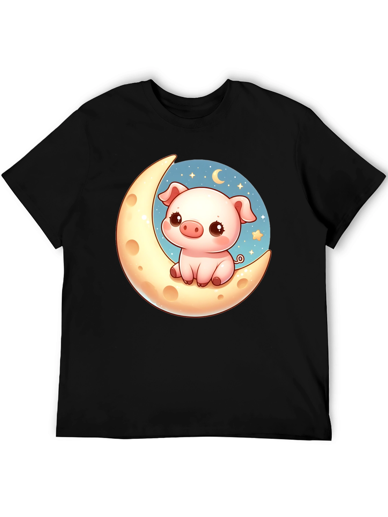 Cute Pig on the Moon Graphic Tee