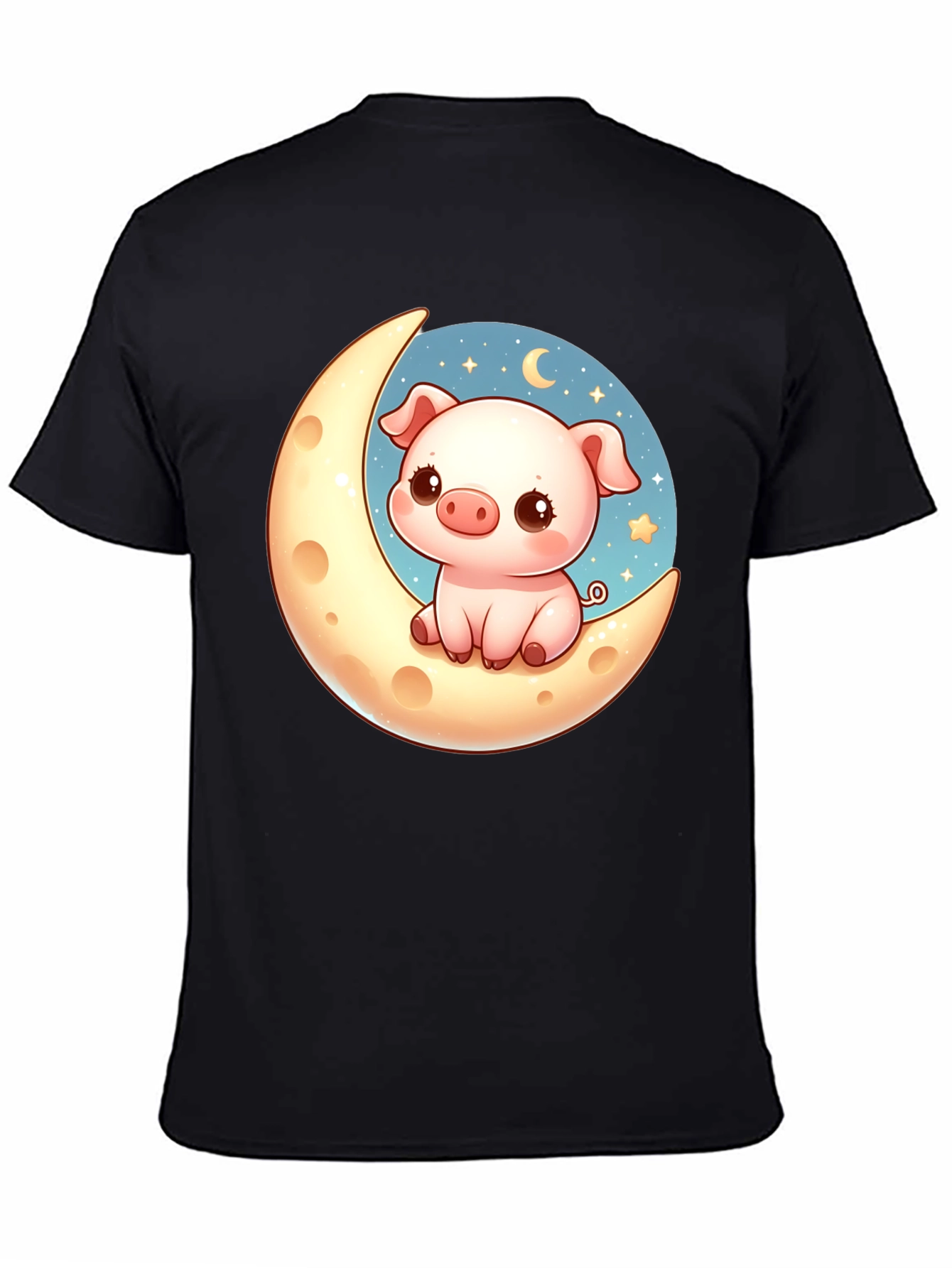 Cute Pig on the Moon Graphic Tee