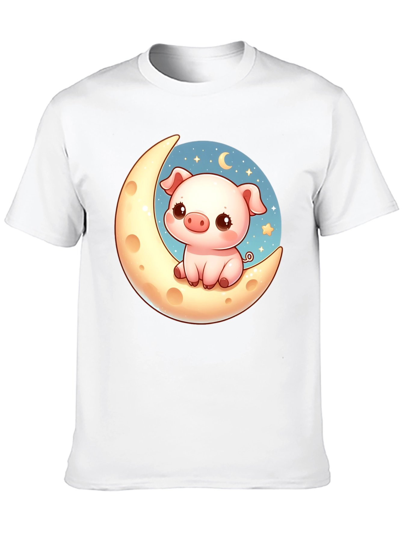 Cute Pig on the Moon Graphic Tee