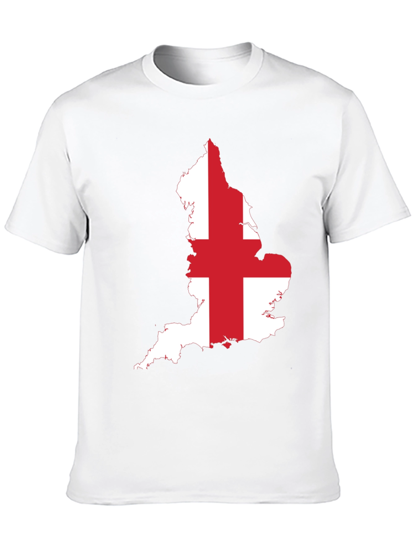 England Flag Map Graphic Tee - Black Cotton T-Shirt