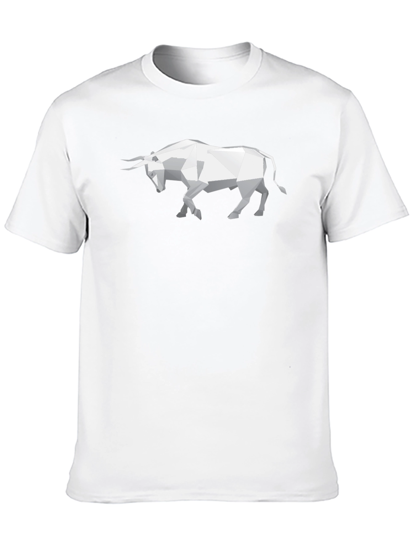 Geometric Bull Graphic Tee - Stylish Black T-Shirt