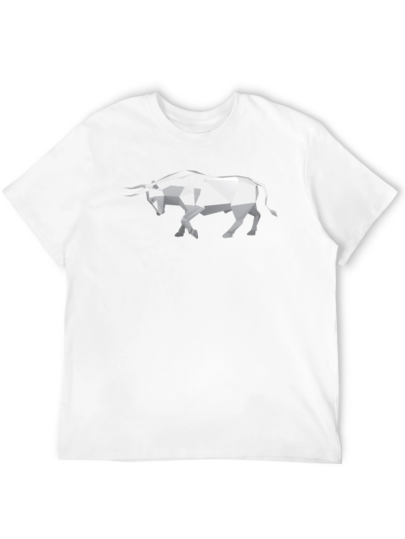 Geometric Bull Graphic Tee - Stylish Black T-Shirt
