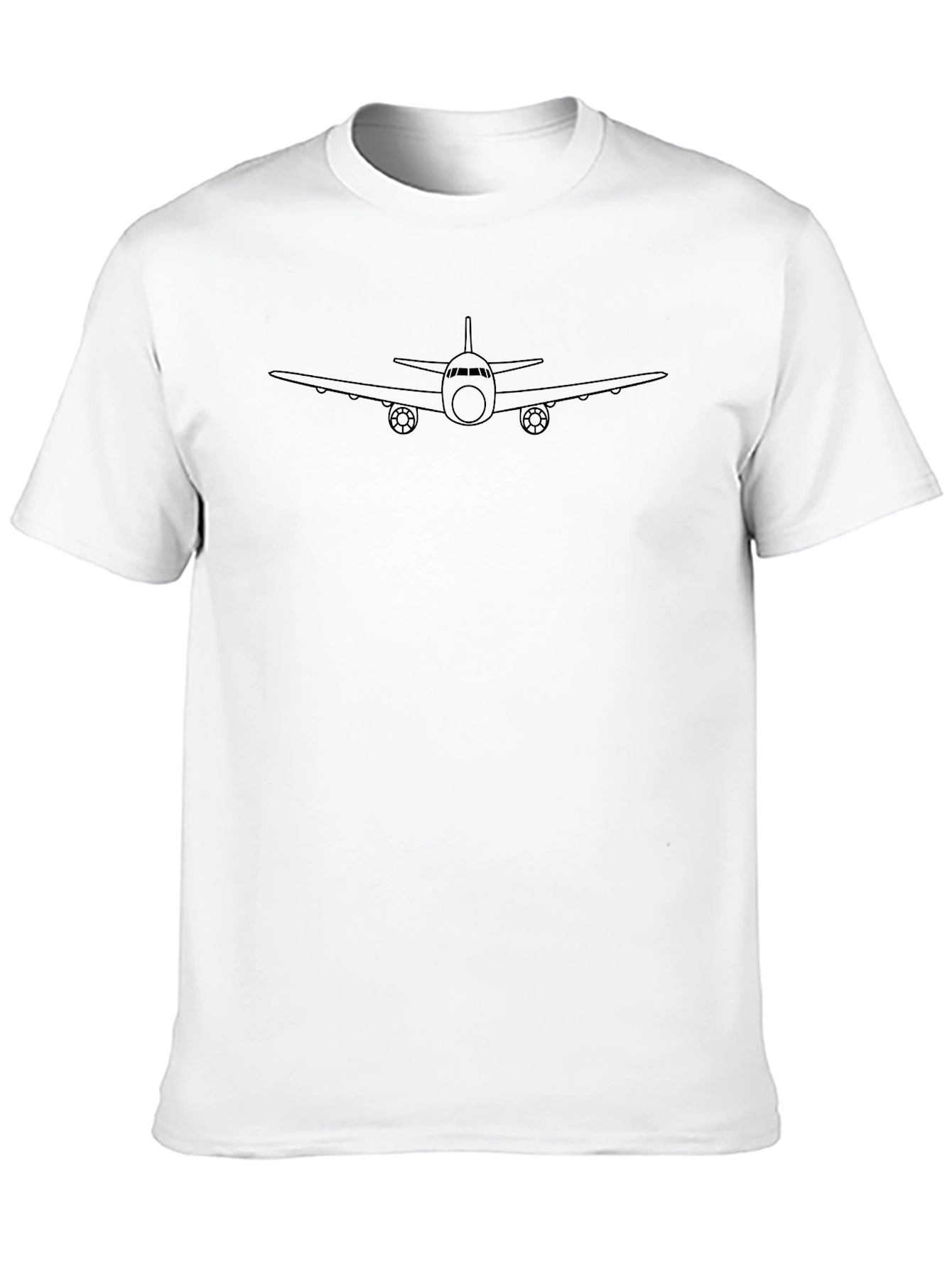 Airplane Graphic Tee - Black Crew Neck