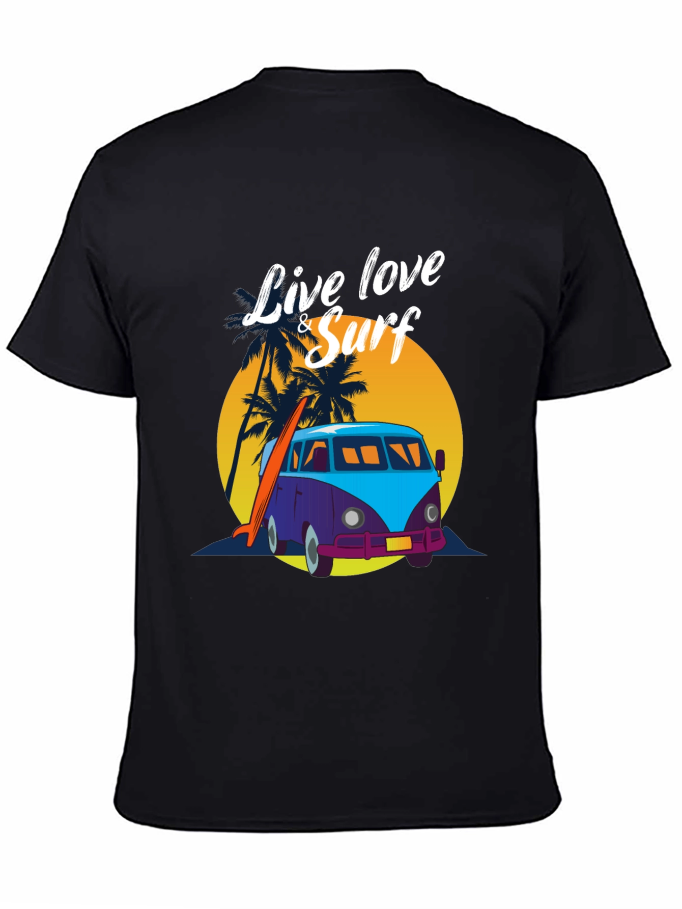 Live Love & Surf Tee - Retro Van Design
