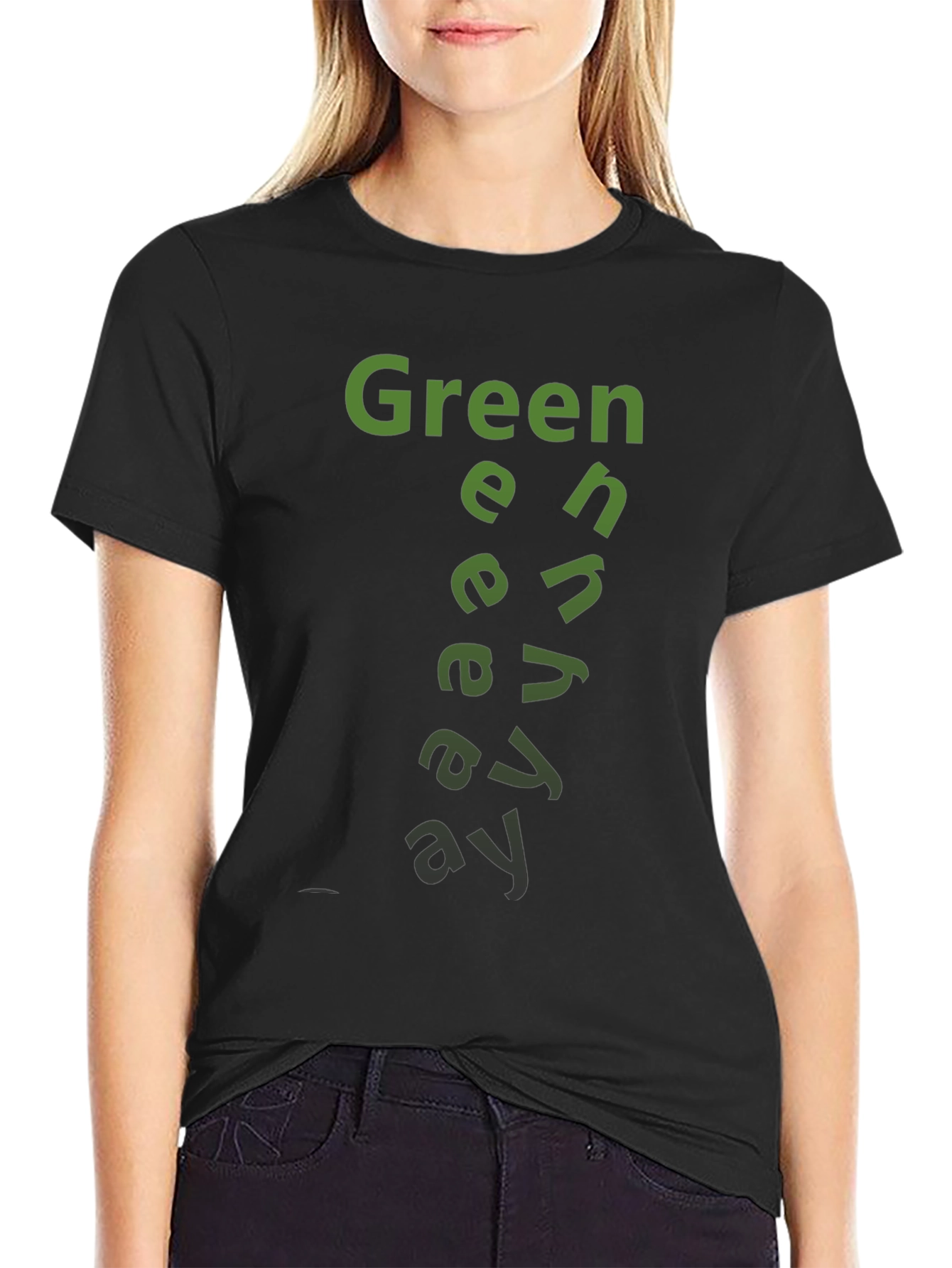 Green Energy T-Shirt - Black Cotton Tee