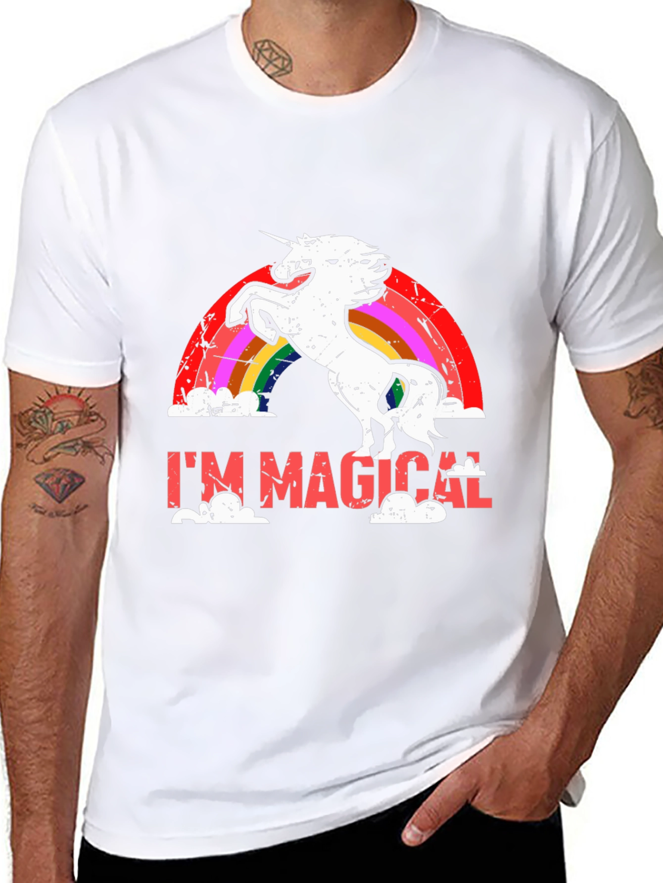 Im Magical Unicorn Rainbow Black T-Shirt