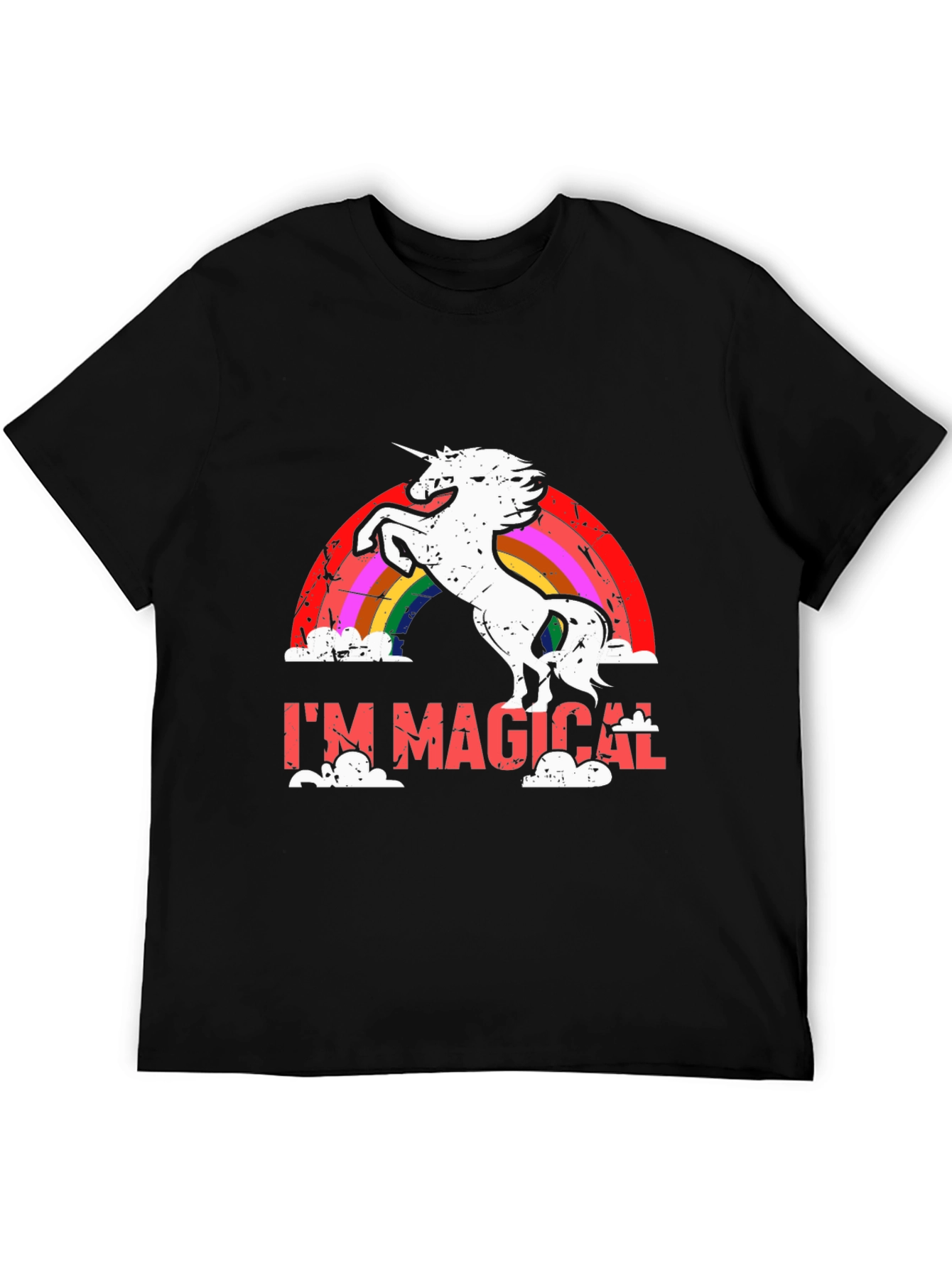 Im Magical Unicorn Rainbow Black T-Shirt