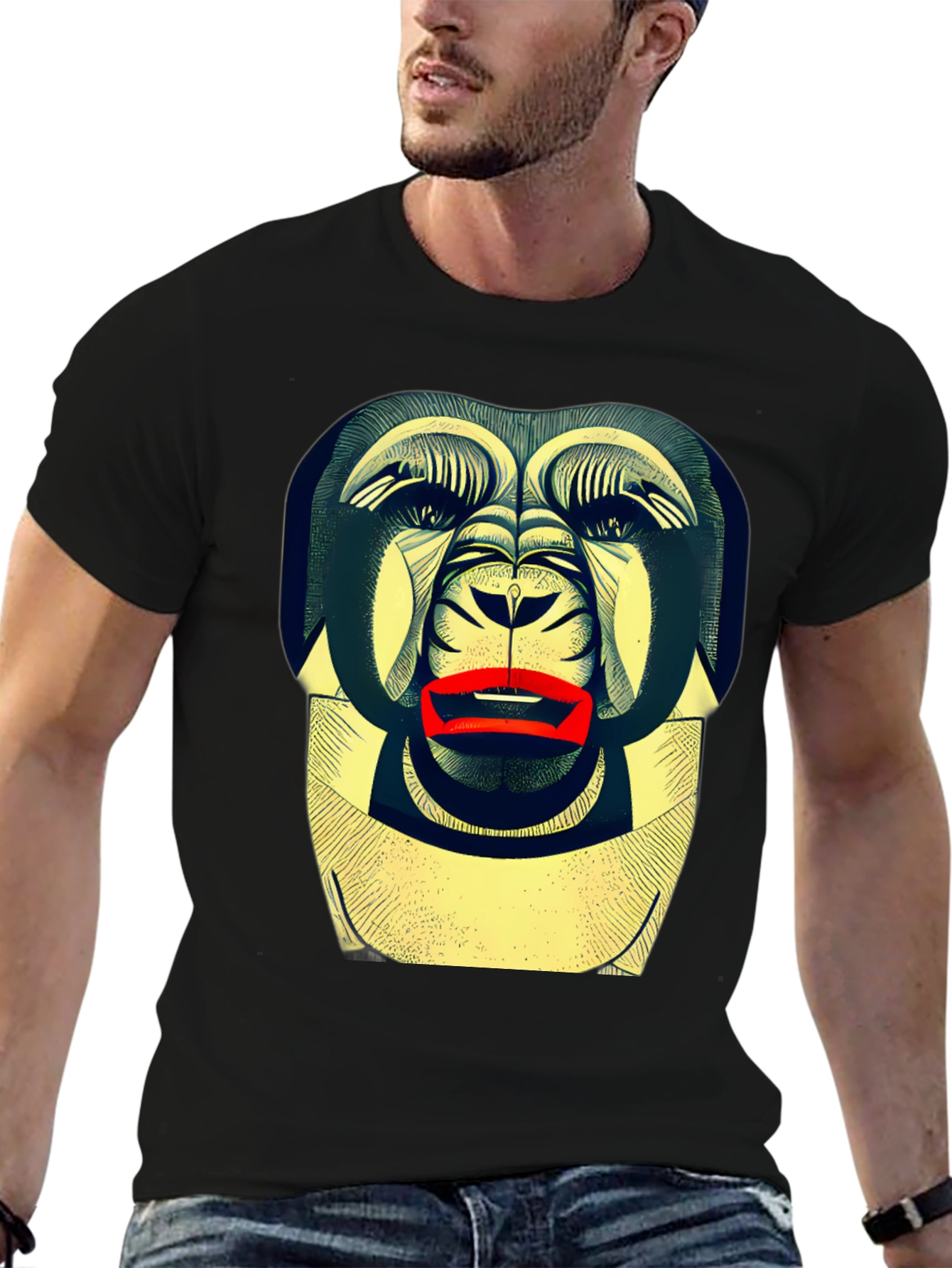 Abstract Gorilla Graphic Tee - Modern Streetwear Style