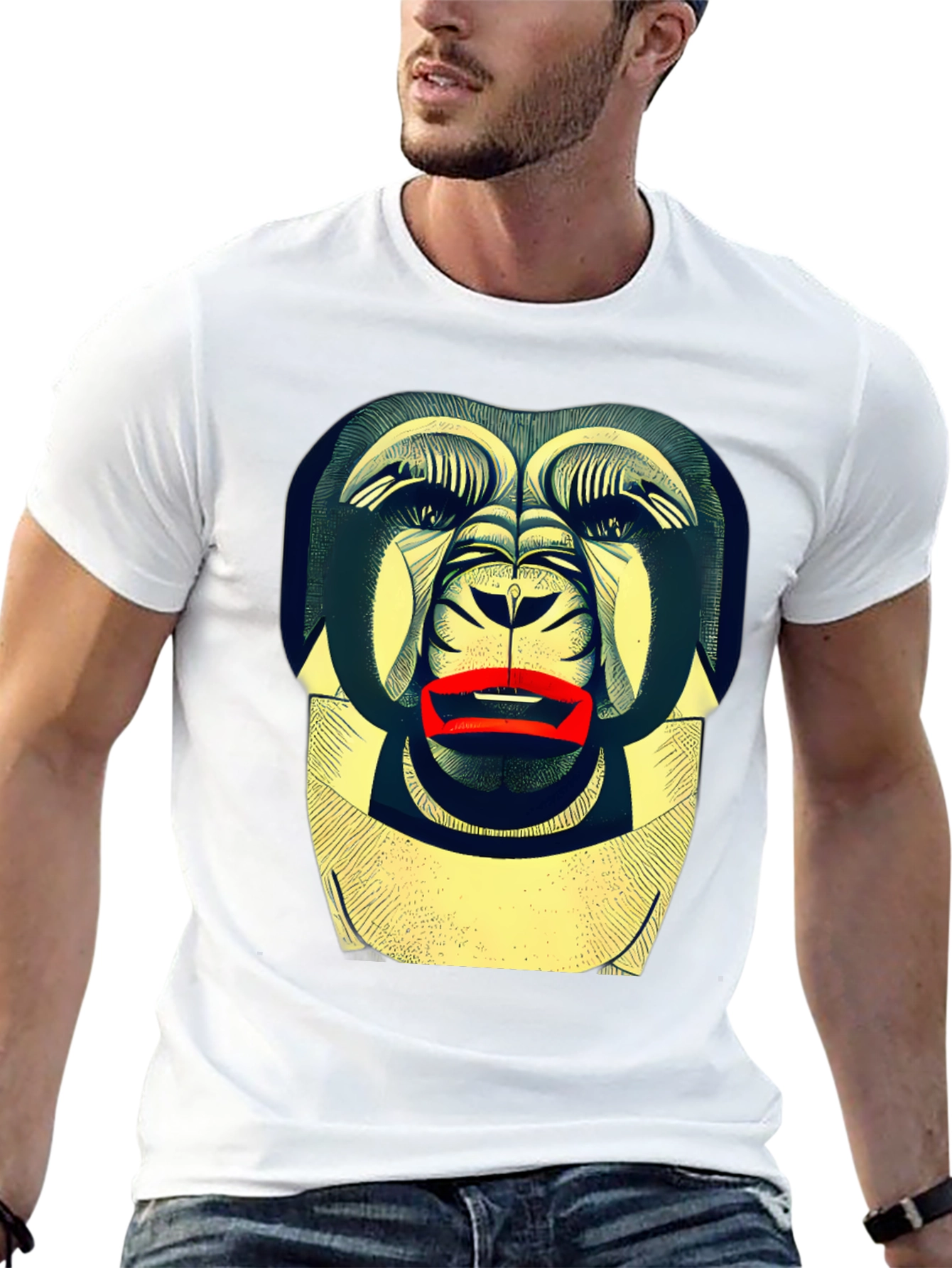 Abstract Gorilla Graphic Tee - Modern Streetwear Style