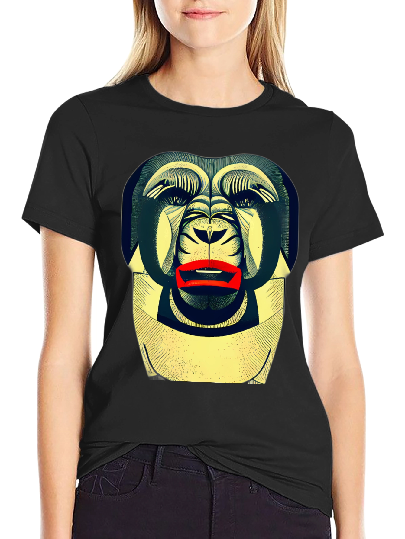 Abstract Gorilla Graphic Tee - Modern Streetwear Style