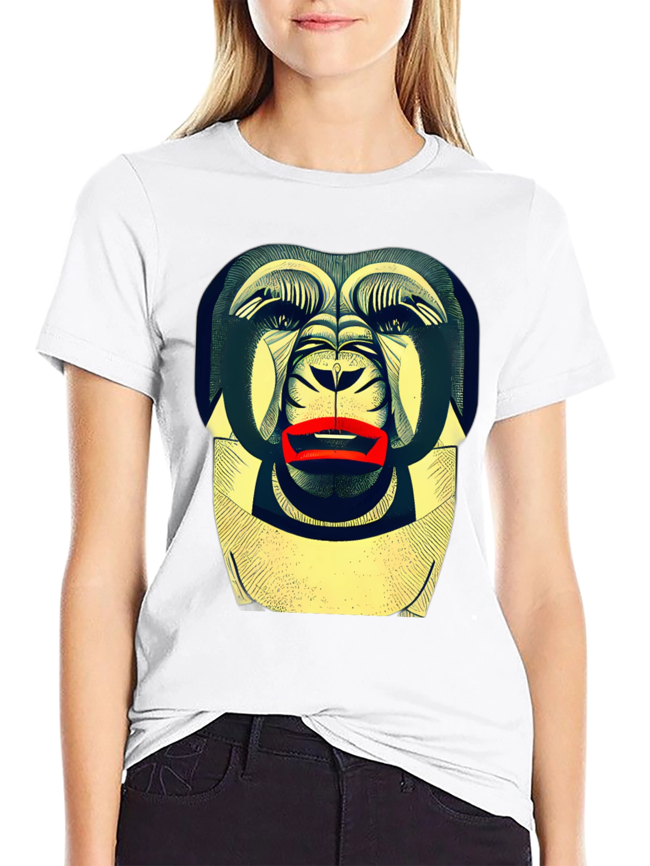 Abstract Gorilla Graphic Tee - Modern Streetwear Style