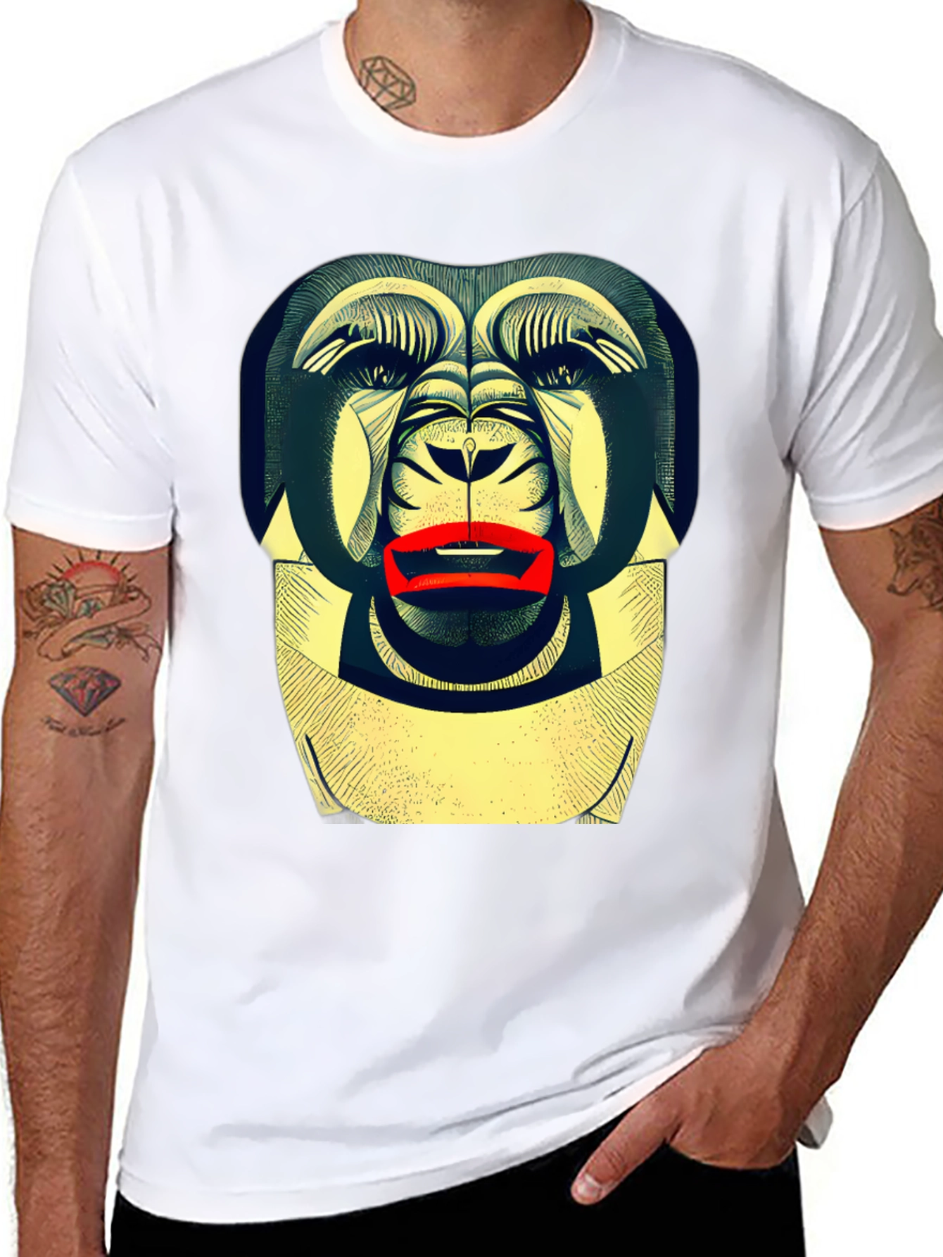 Abstract Gorilla Graphic Tee - Modern Streetwear Style