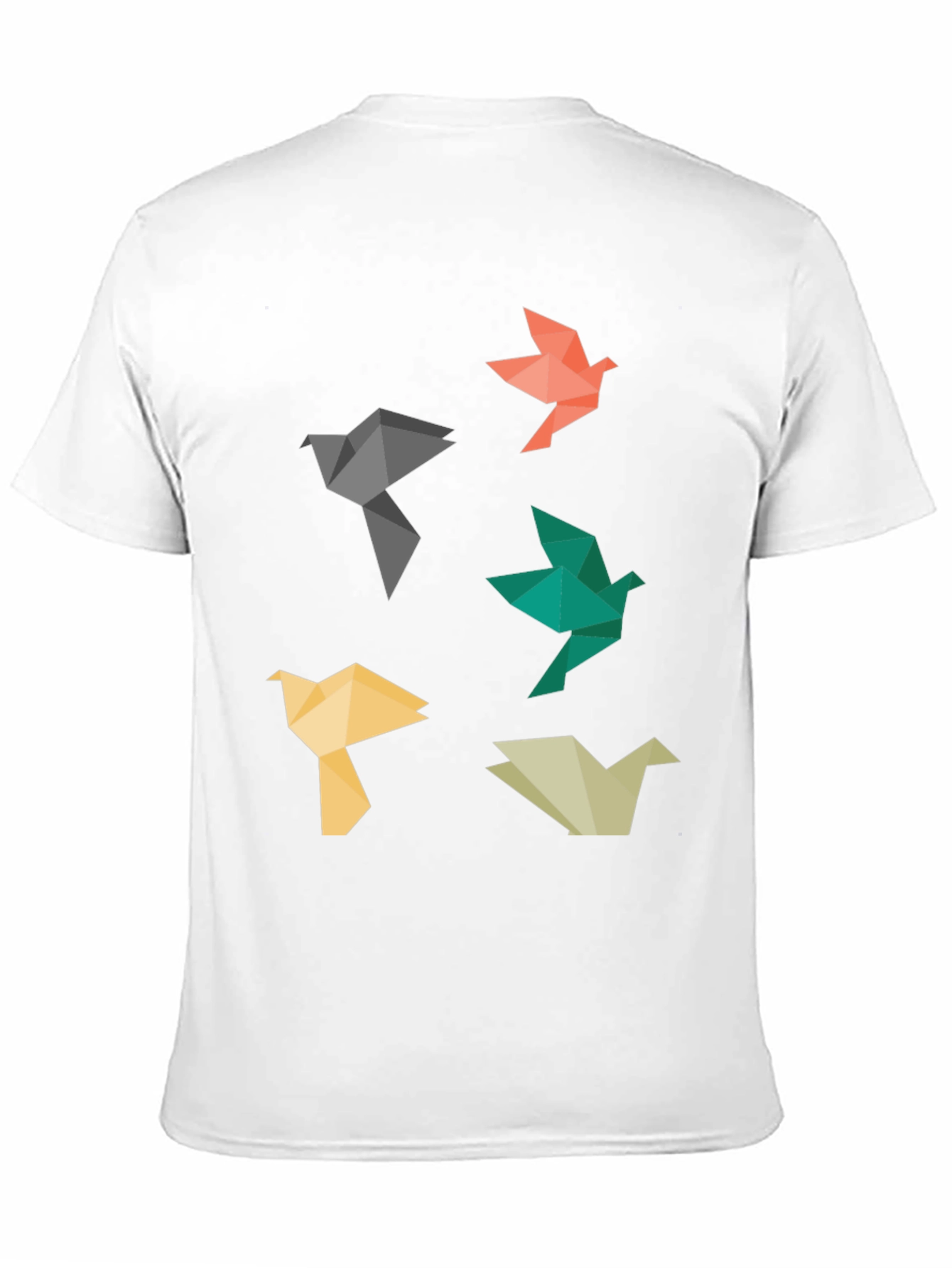 Origami Bird Graphic Tee - Black Casual T-Shirt