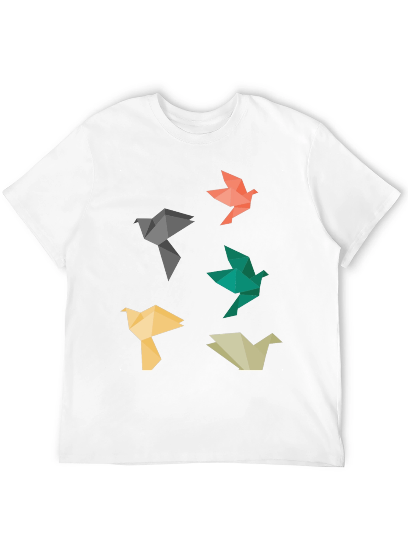 Origami Bird Graphic Tee - Black Casual T-Shirt