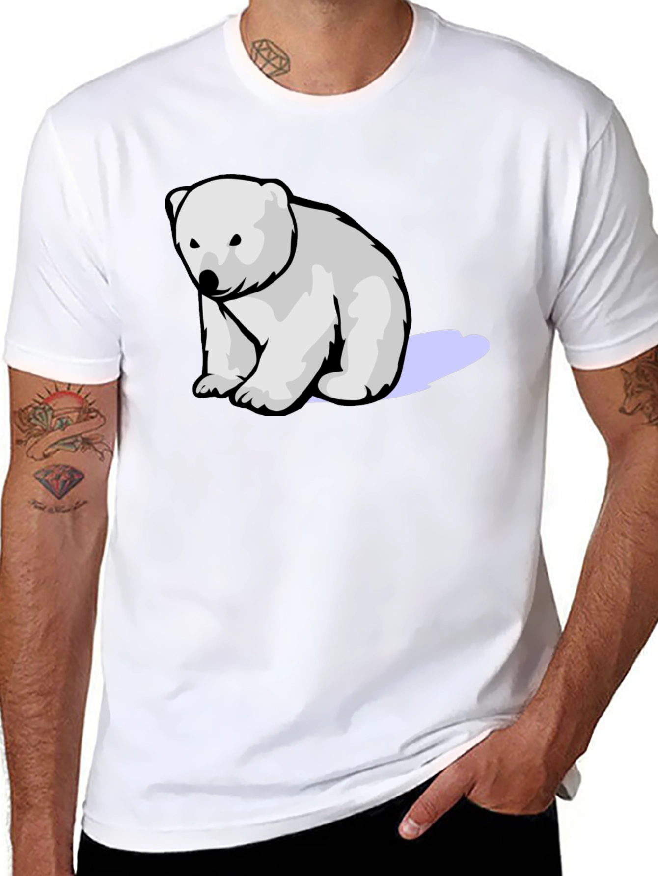 Polar Bear Graphic Tee - Soft Cotton Blend