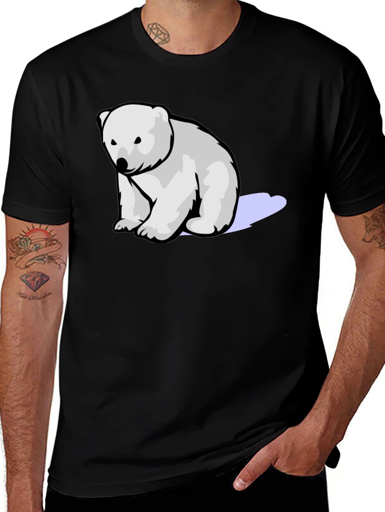 Polar Bear Graphic Tee - Soft Cotton Blend