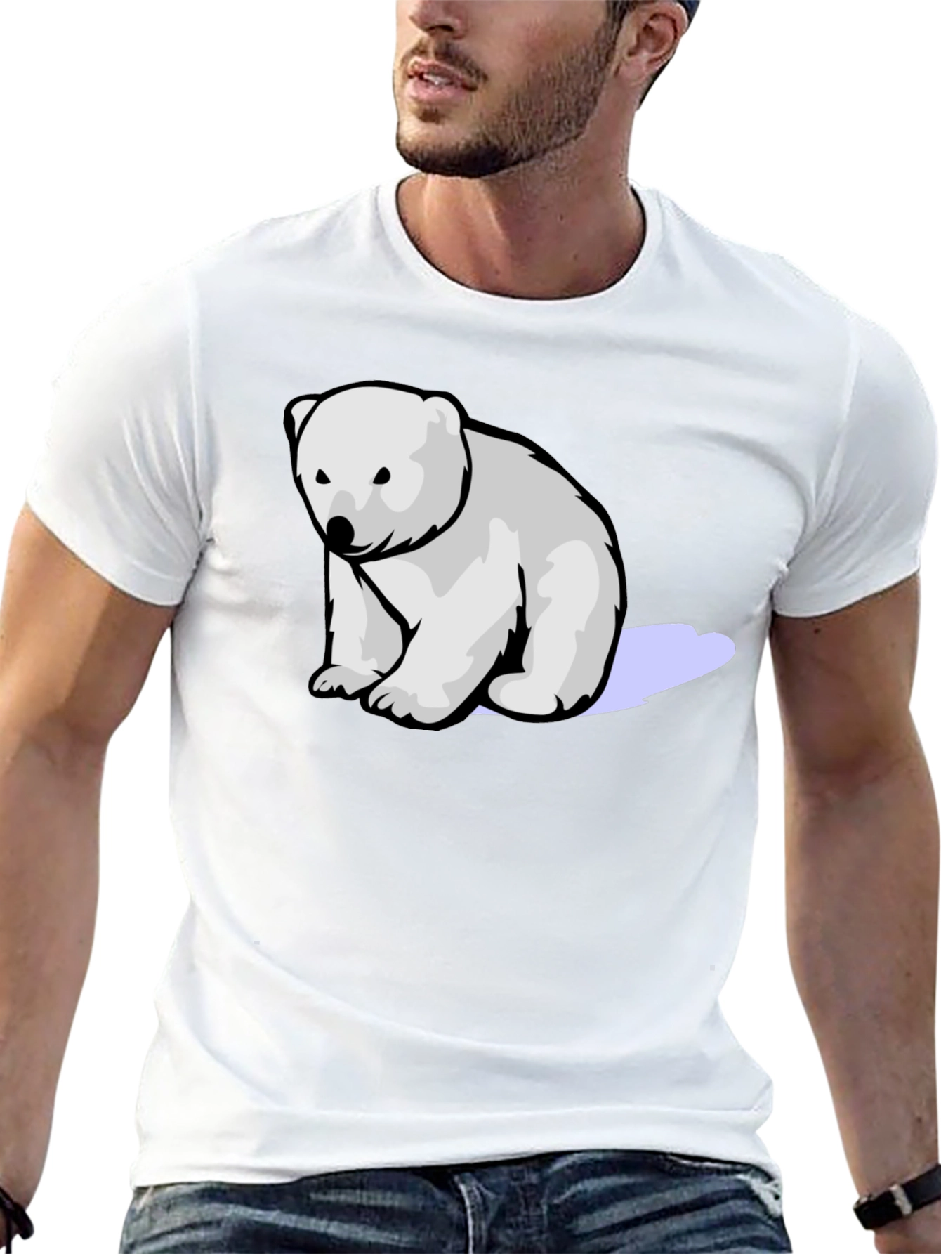 Polar Bear Graphic Tee - Soft Cotton Blend