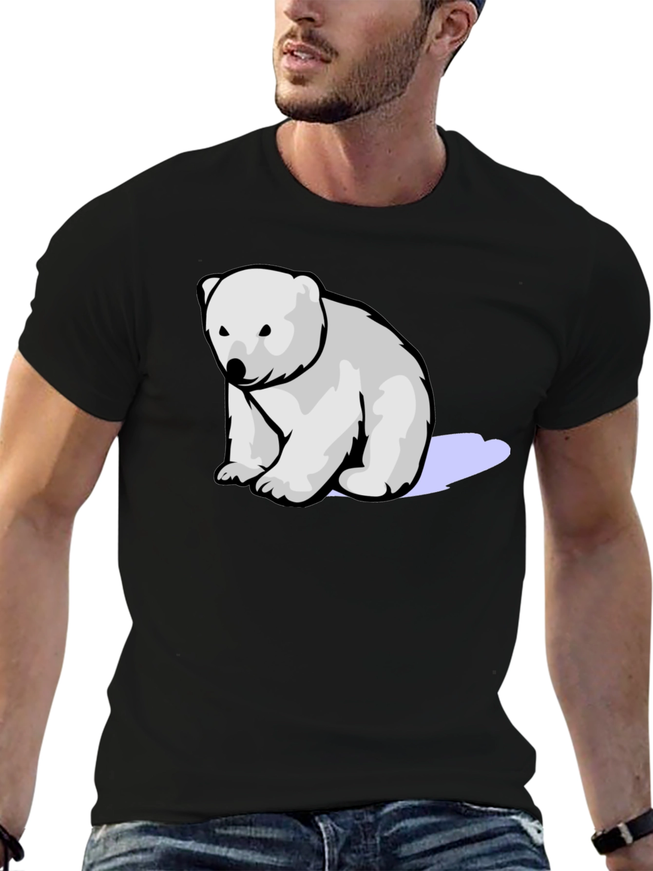 Polar Bear Graphic Tee - Soft Cotton Blend