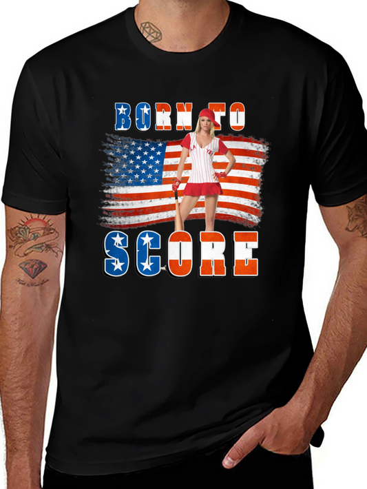 Born to Score American Flag T-Shirt