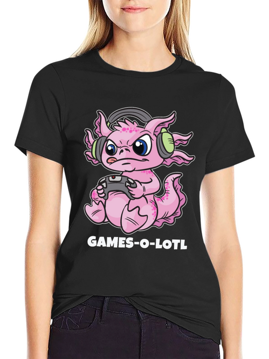 Games-o-lotl Gamer Axolotl Graphic T-Shirt