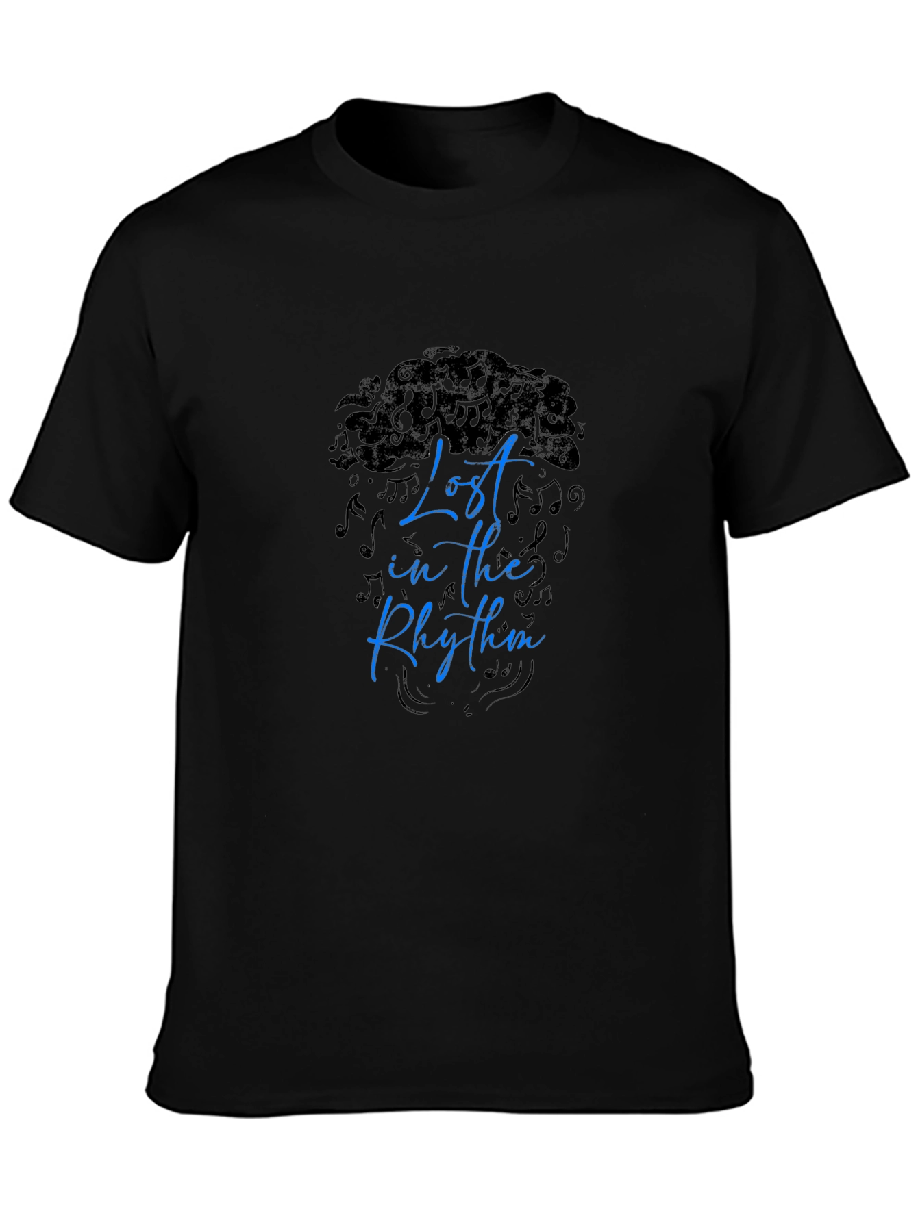 Lost in the Rhythm Mens Black Graphic Tee
