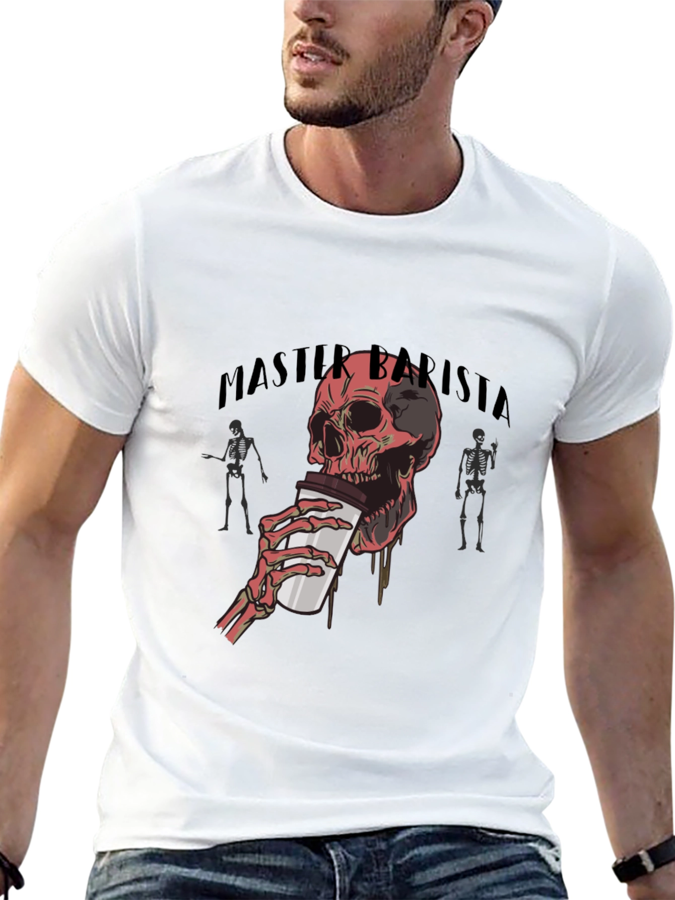 Master Barista Skull Graphic T-Shirt
