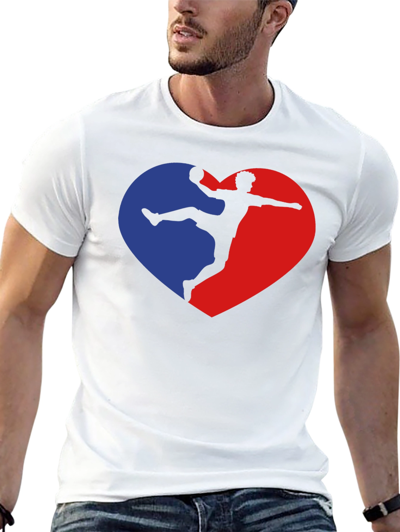 Handball Player Heart Graphic T-Shirt