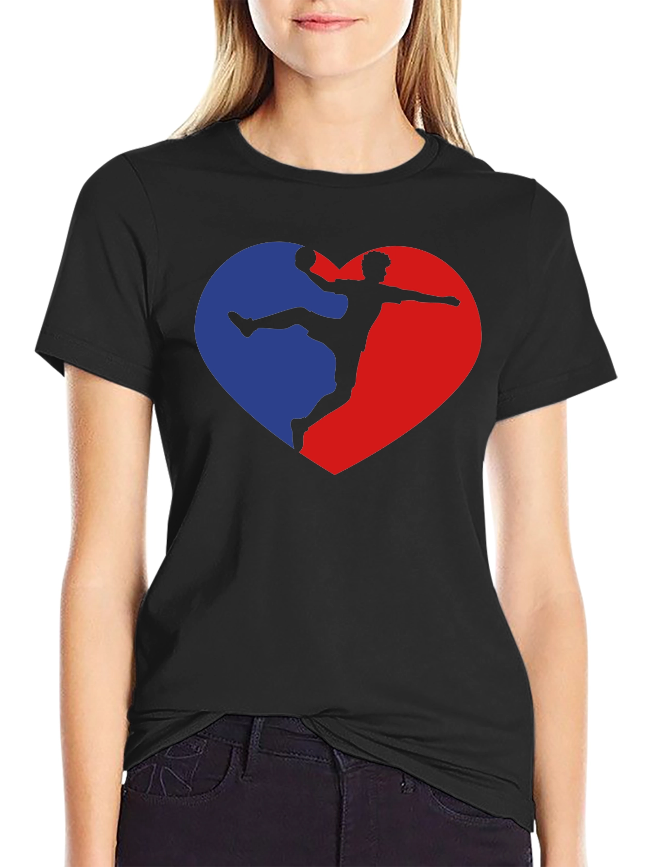 Handball Player Heart Graphic T-Shirt