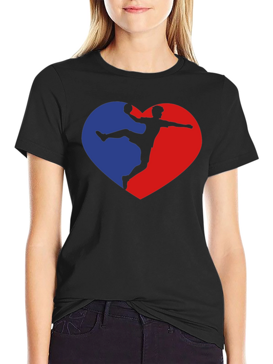 Handball Player Heart Graphic T-Shirt