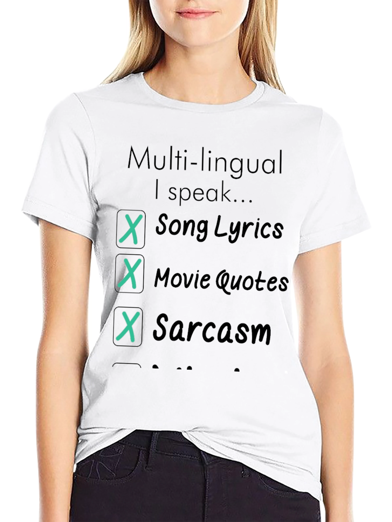 Multi-Lingual Speak T-Shirt - Song Lyrics Movie Quotes Sarcasm