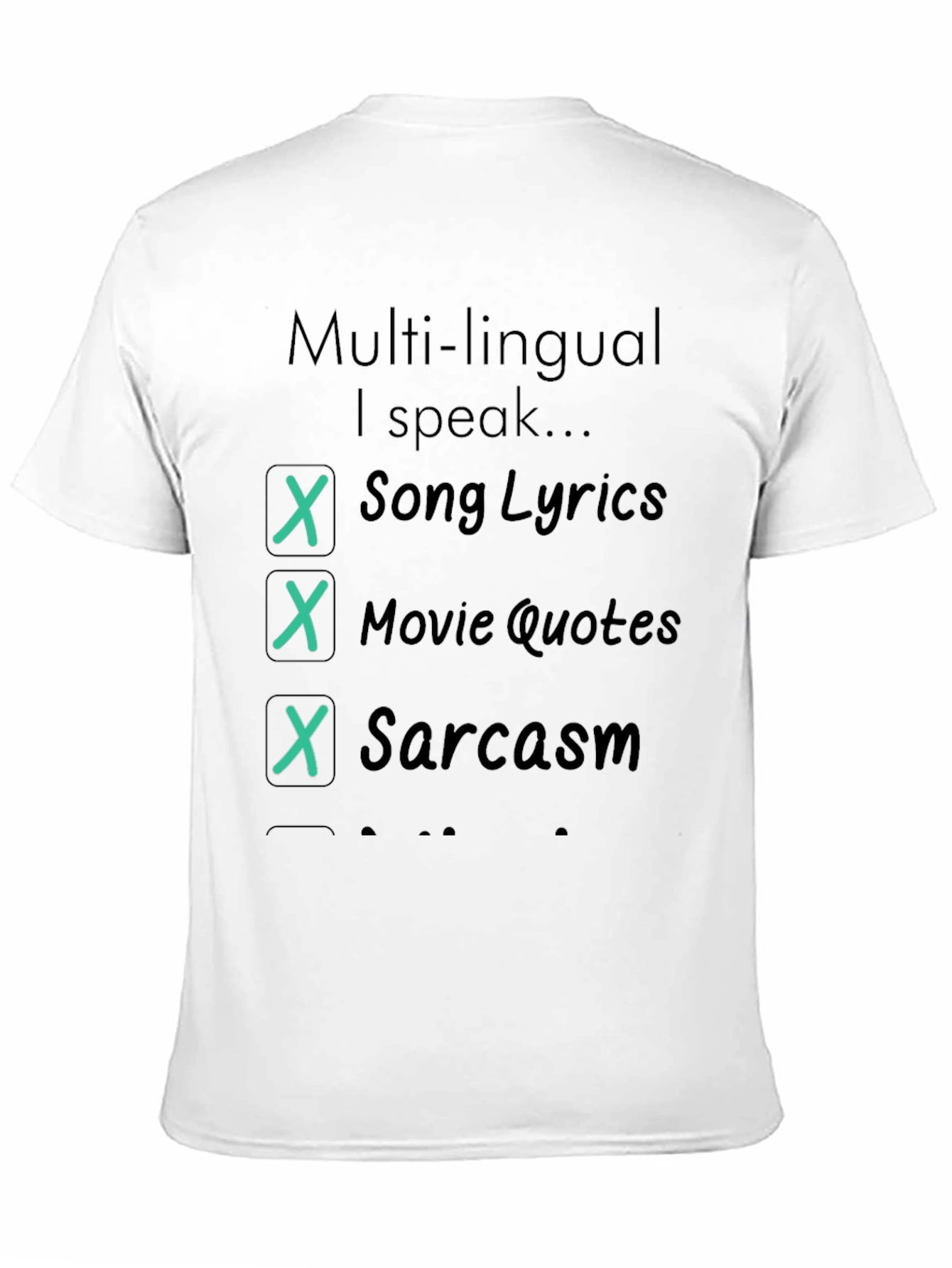 Multi-Lingual Speak T-Shirt - Song Lyrics Movie Quotes Sarcasm