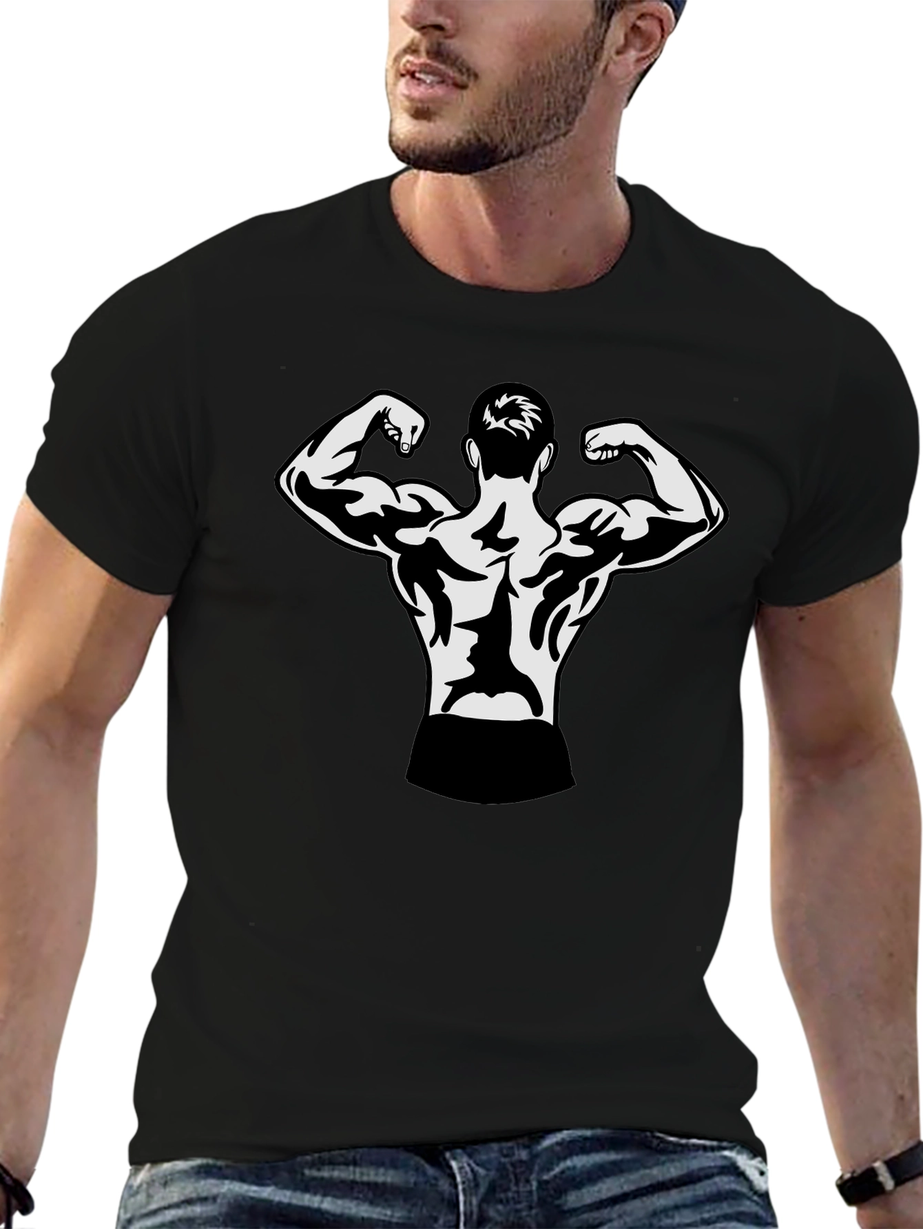 Black Bodybuilder Graphic T-Shirt