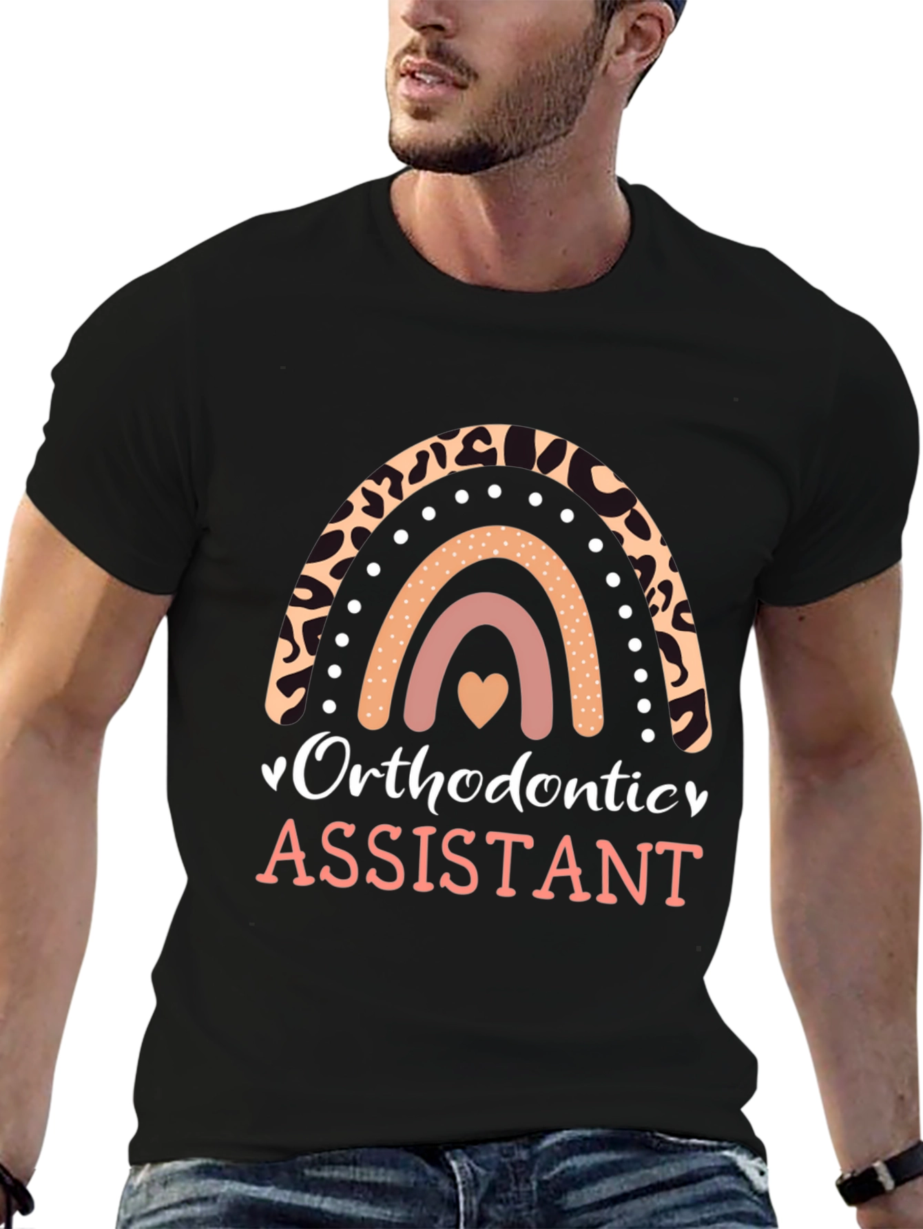 Orthodontic Assistant Rainbow Leopard Print T-Shirt
