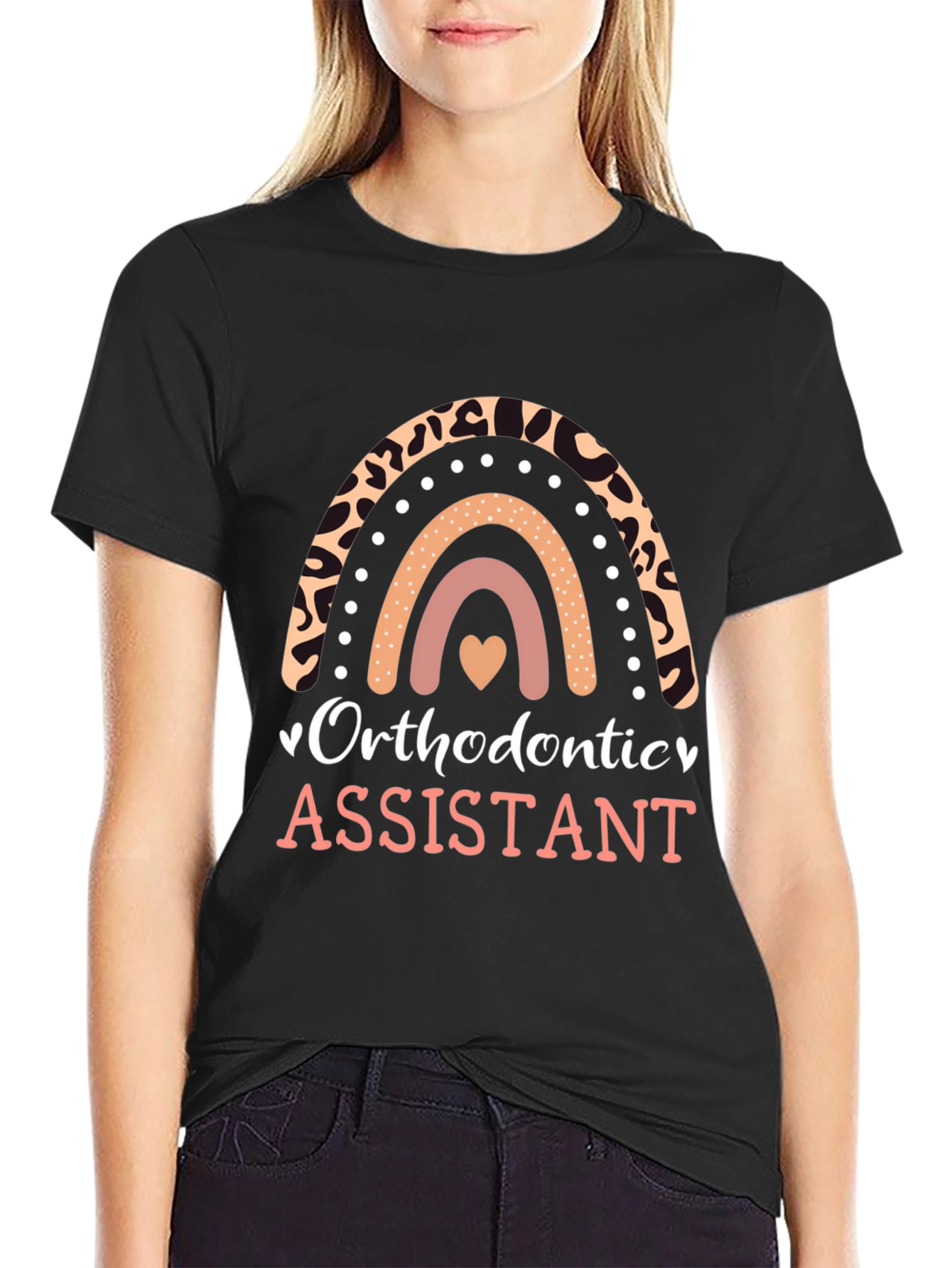 Orthodontic Assistant Rainbow Leopard Print T-Shirt