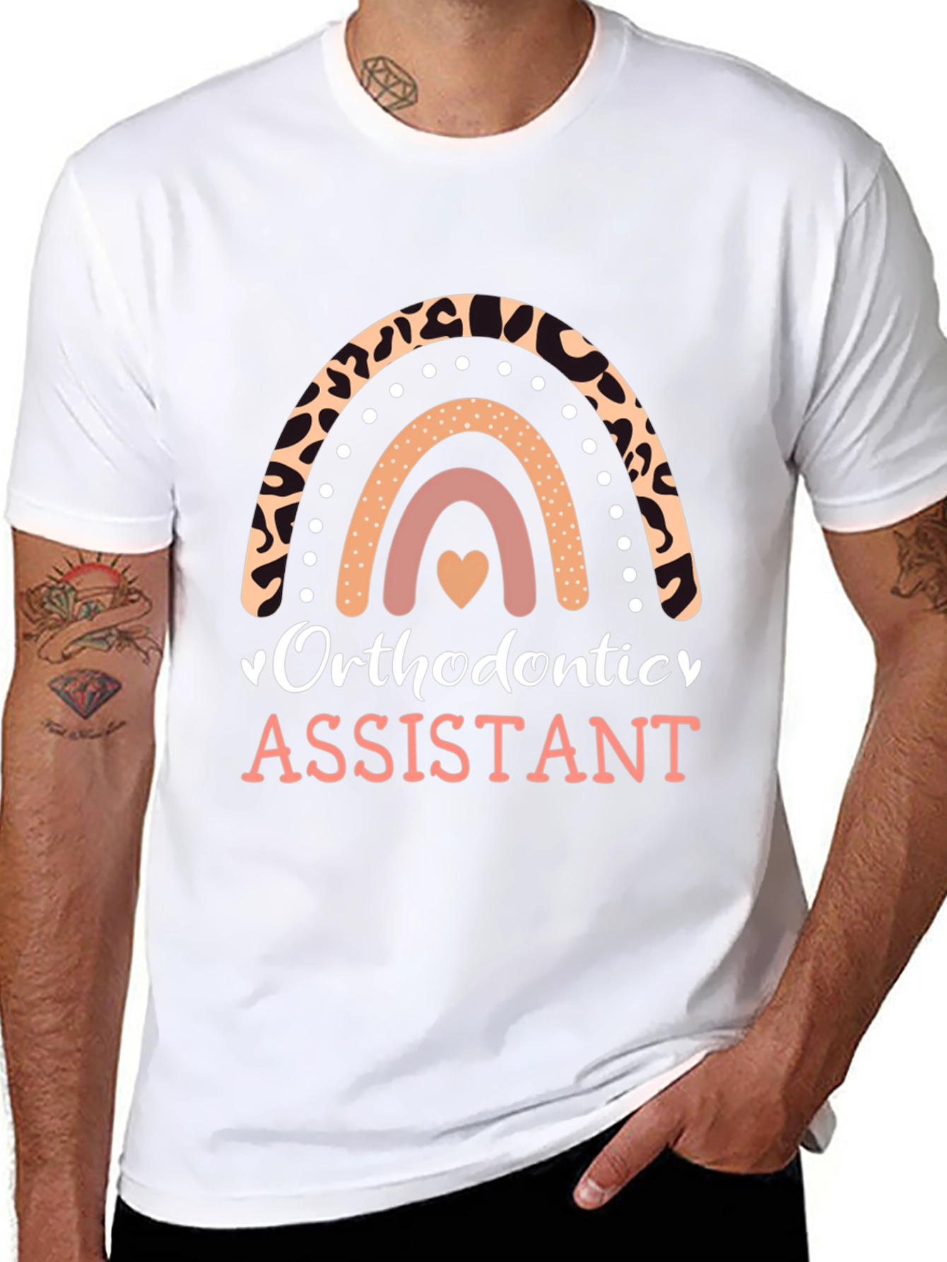 Orthodontic Assistant Rainbow Leopard Print T-Shirt