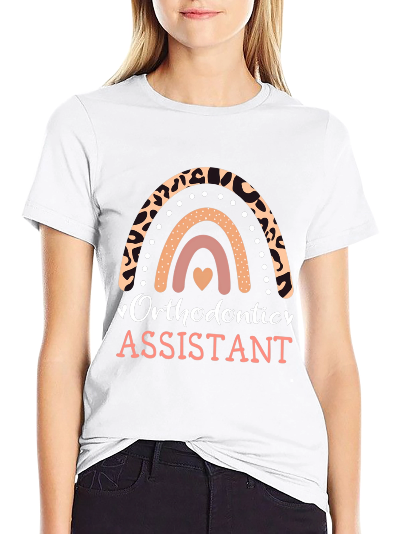 Orthodontic Assistant Rainbow Leopard Print T-Shirt