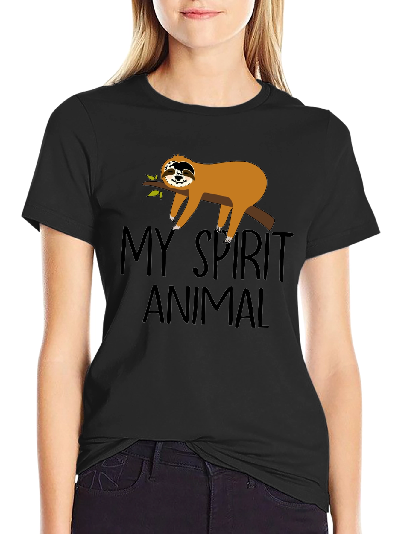 My Spirit Animal Sloth Black T-Shirt