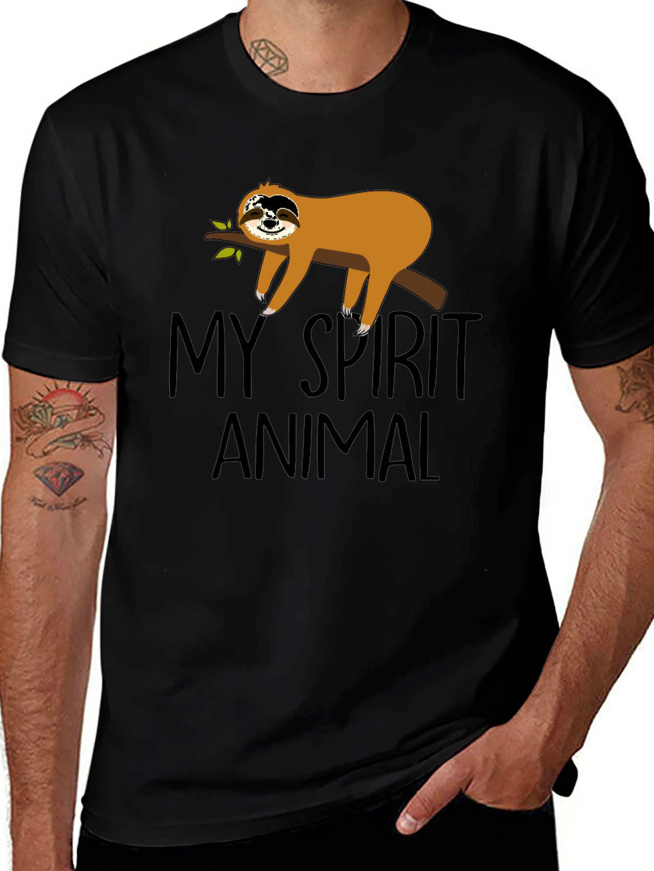 My Spirit Animal Sloth Black T-Shirt