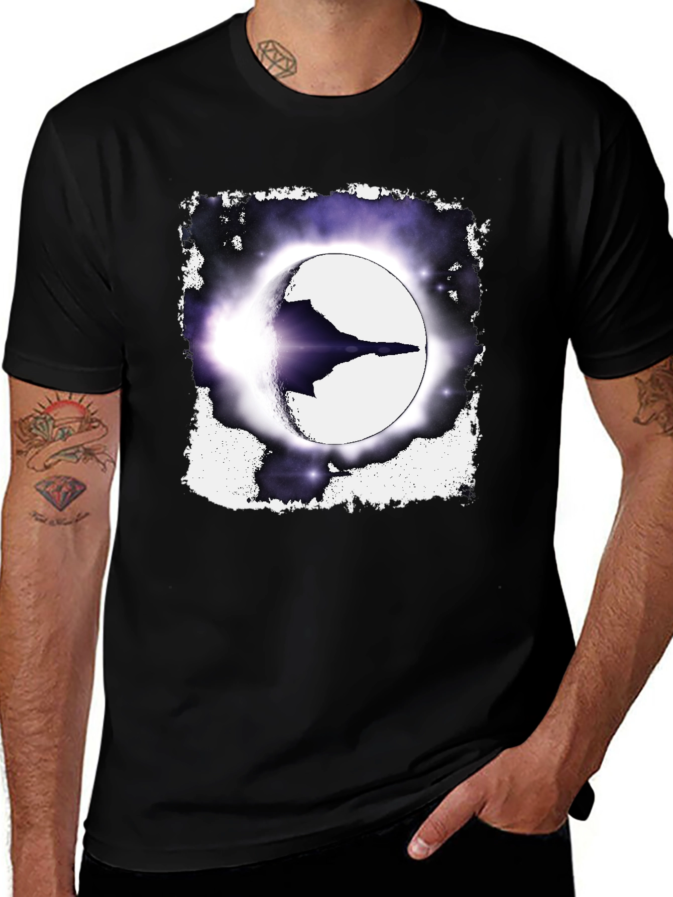 Sci-Fi Eclipse T-Shirt - Spacecraft Design