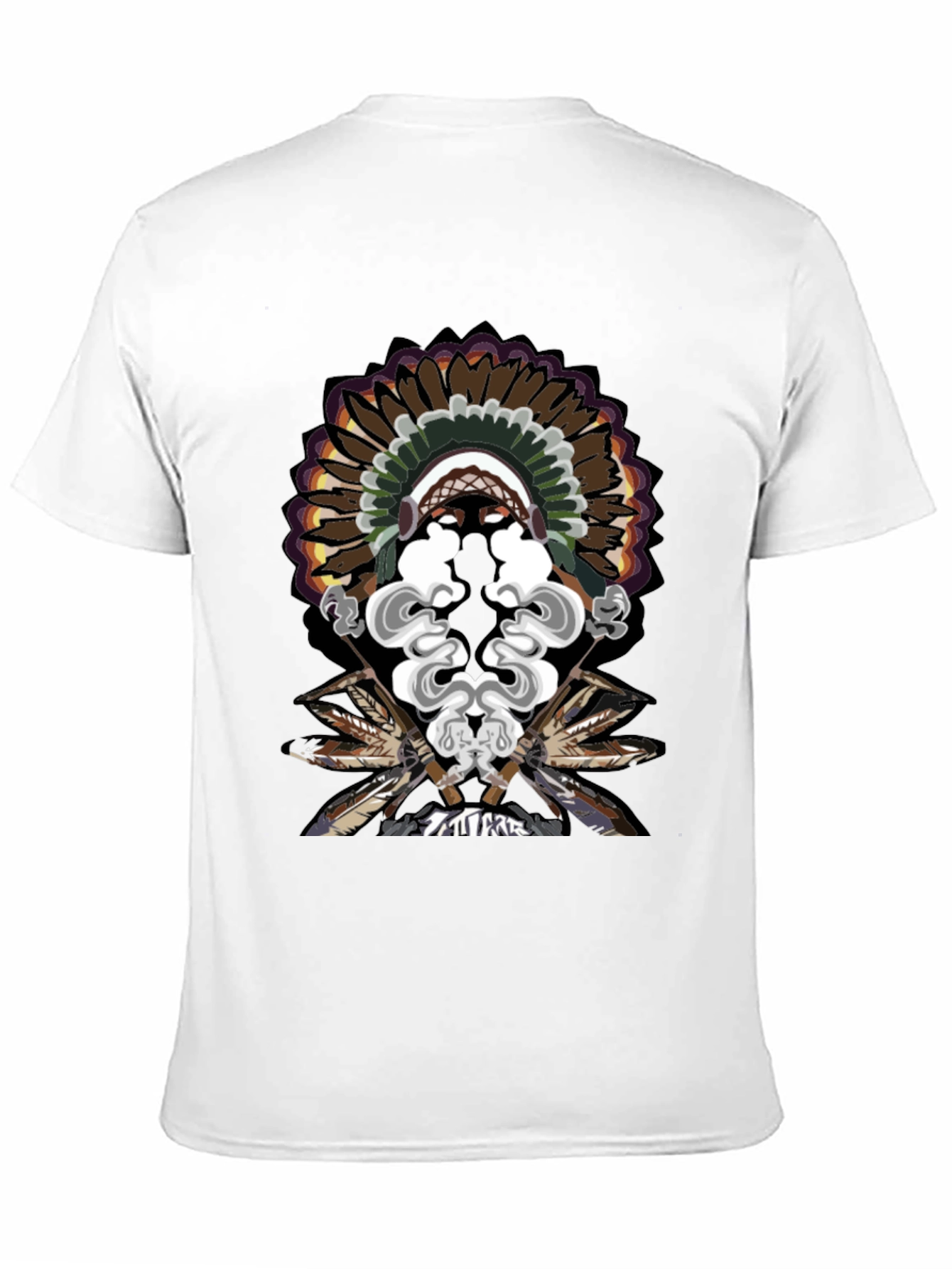 Native American Chief Feather Headdress Graphic T-Shirt