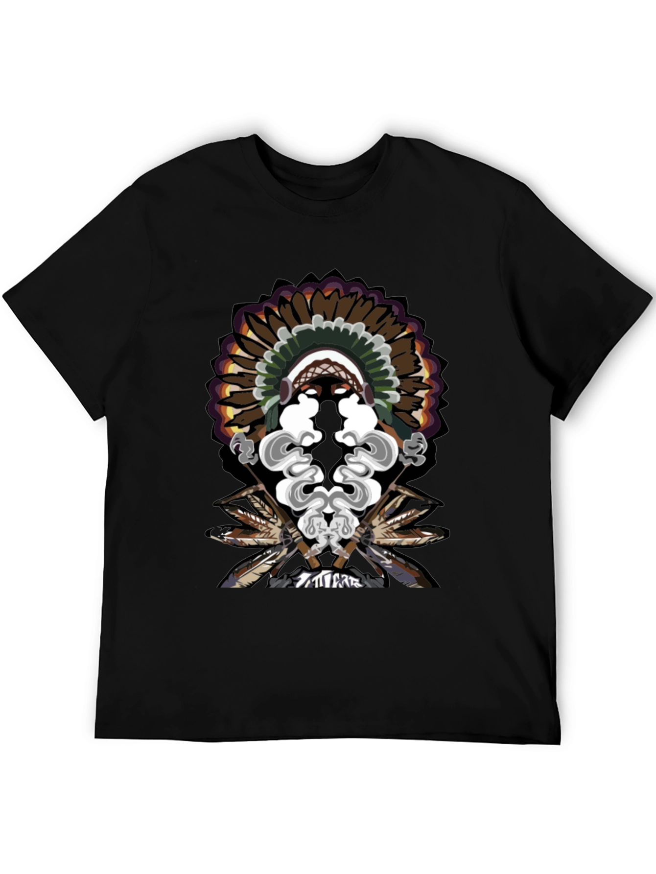 Native American Chief Feather Headdress Graphic T-Shirt