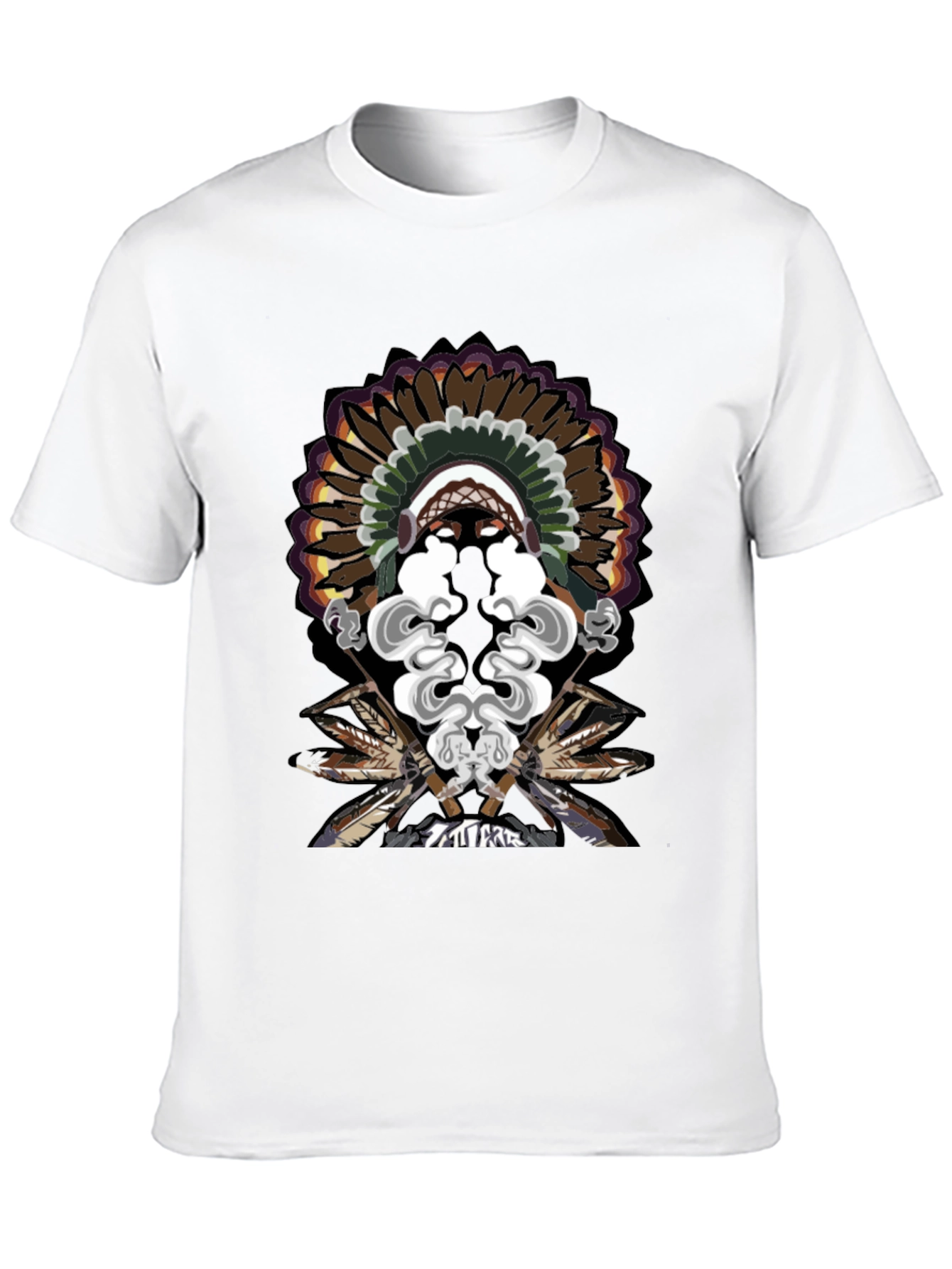 Native American Chief Feather Headdress Graphic T-Shirt