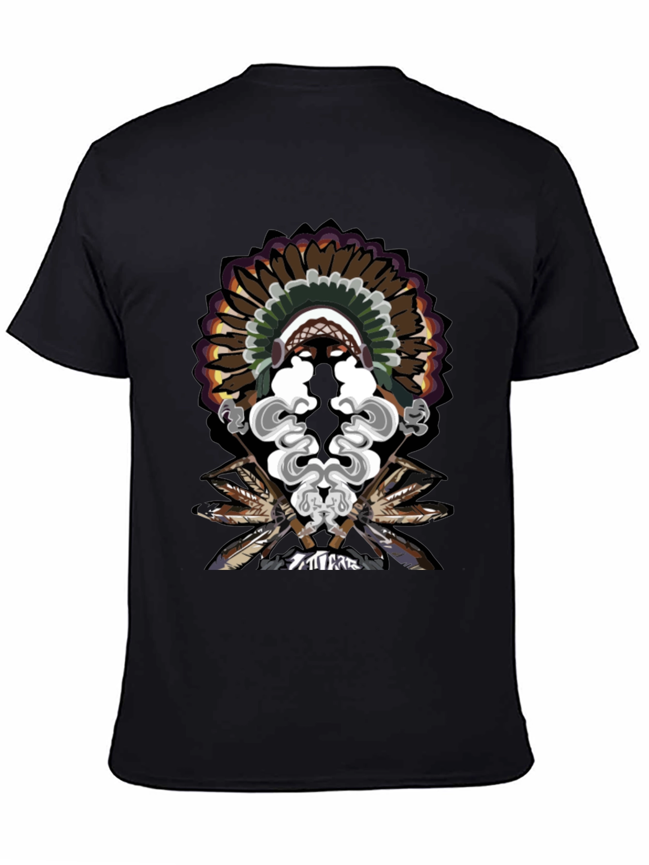 Native American Chief Feather Headdress Graphic T-Shirt