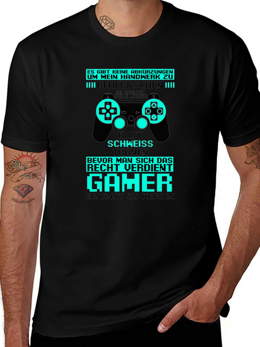 Gamer T-Shirt - Blood Sweat and Tears - German Slogan