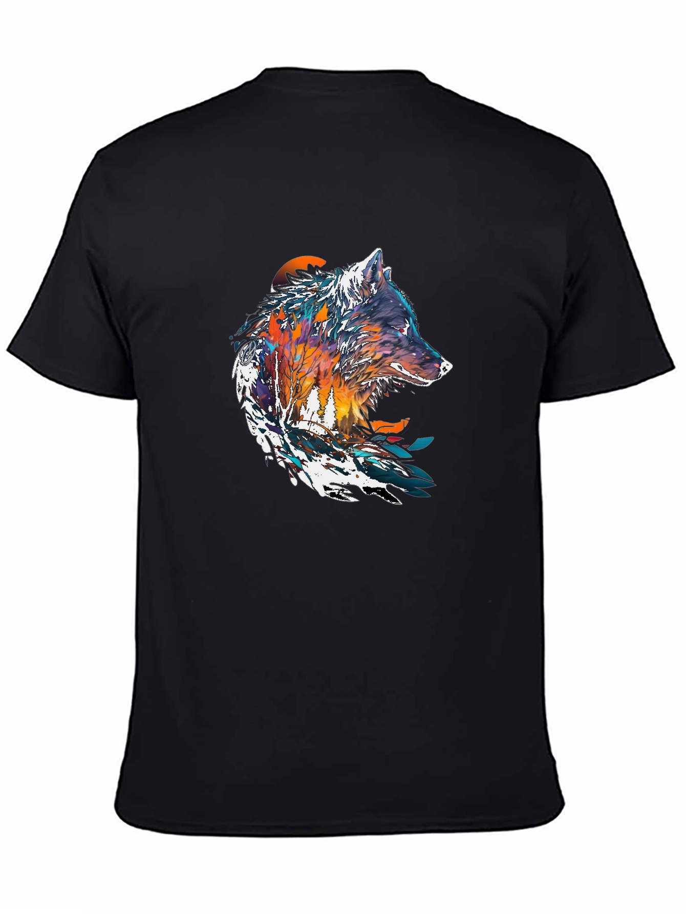 Wolf Graphic Print T-Shirt - Nature Inspired