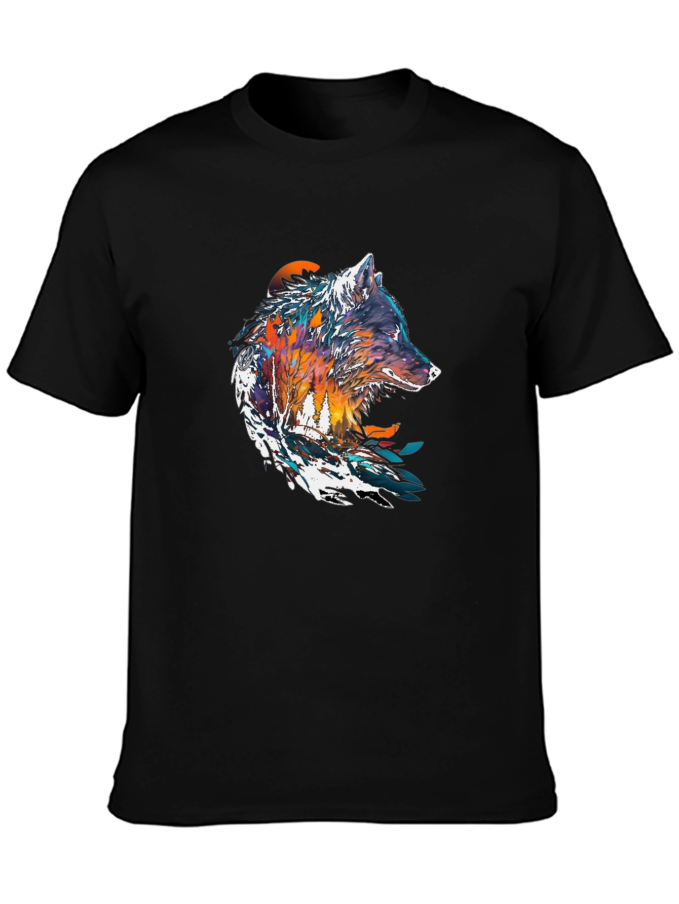Wolf Graphic Print T-Shirt - Nature Inspired