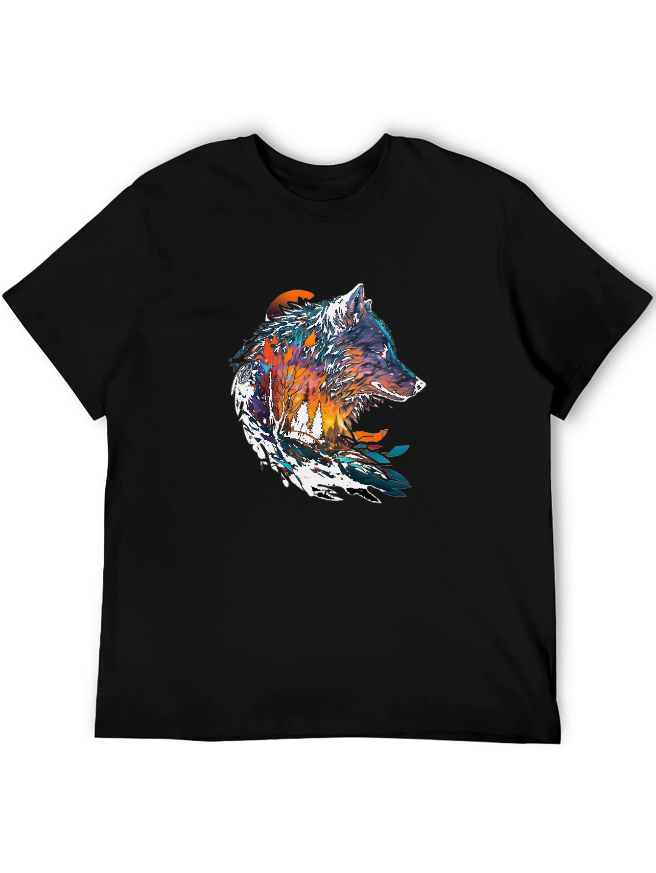 Wolf Graphic Print T-Shirt - Nature Inspired